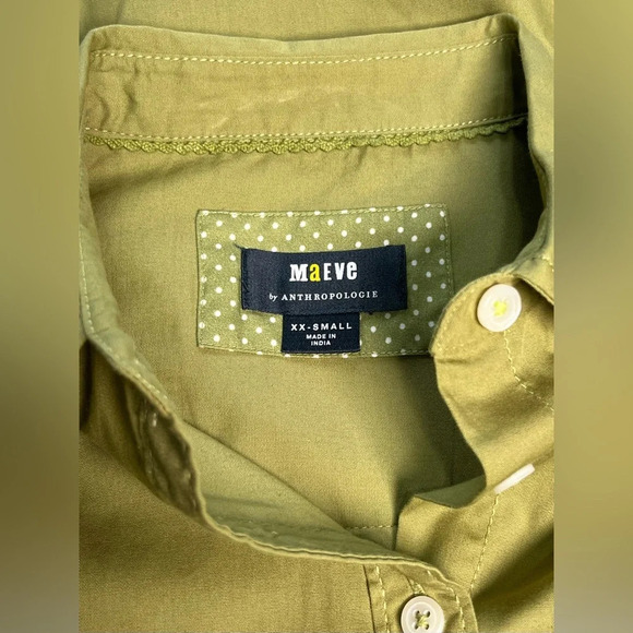 Maeve | Green Button Up Blouse - Picture 3 of 4